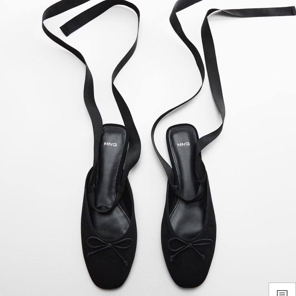 Mango Lace-Up Ballerinas